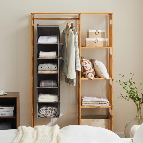 Hanging Closet Organizer and Storage, 6-Shelf Closet Hanging...