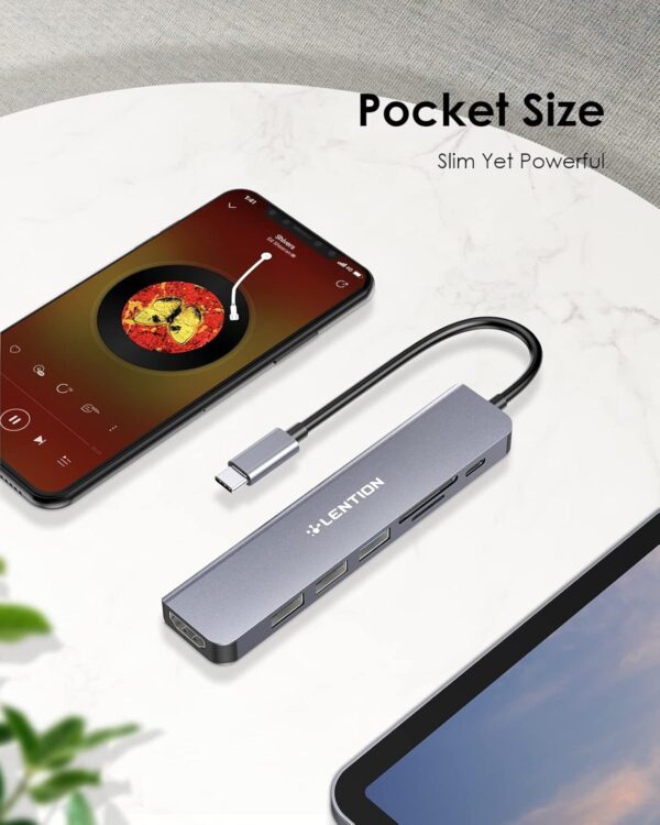 71CAiDUVJ4L._AC_SL1500_.jpg LENTION USB C Hub with 100W Charging, 4K HDMI, Dual Card Rea...