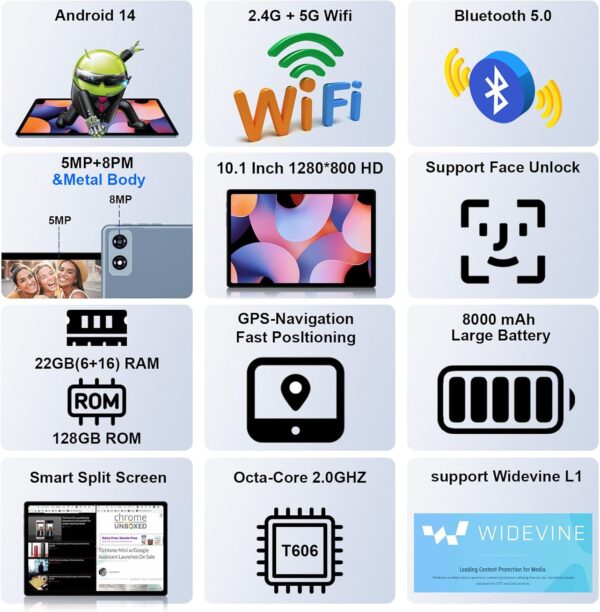 71CNBPOby0L._AC_SL1500_.jpg 2025 Tablet 10 Inch Android 14 Tablets with Keyboard, 22GB R...