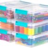 IRIS USA 2 Qt. Plastic Storage Bins Containers with Lids, 6 ...