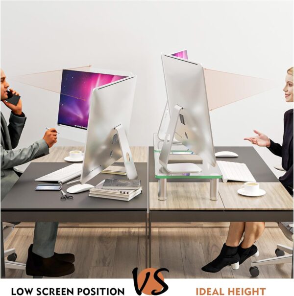 71DDIOUETDL._AC_SL1500_.jpg 2 Pack Computer Monitor Riser with Height Adjustable Multi M...