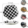 Spoon Rest for Stove Top, 5.3in Checkered Spoon Holder Utens...