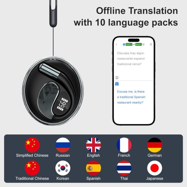 71FHuslbiL._AC_SL1500_.jpg AI Language Translator Earbuds, OWS Real Time 3 in 1 Transla...