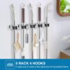 71G-2yS41zL._AC_SL1500_.jpg IMILLET 2 Pack Wall Mount Broom Holder Stainless Steel 5 Rac...