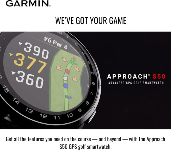 71H7tH9dCaL._AC_SL1500_.jpg Garmin Approach S50 GPS AMOLED Golf Smartwatch (Slate Alumin...