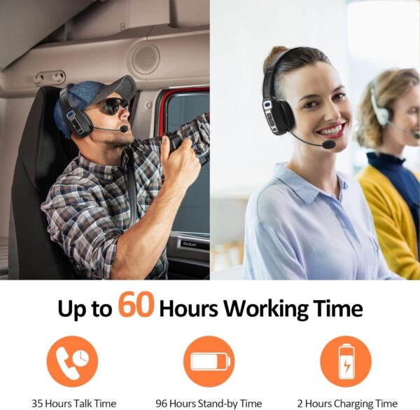 71HFa7yWinL._AC_SL1500_.jpg LEVN Bluetooth Headset with Microphone, Trucker Bluetooth He...