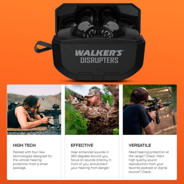 71HHrt3w8SL._AC_SL1500_.jpg Walker's Disruptor Noise Canceling Bluetooth Earbuds with Fo...