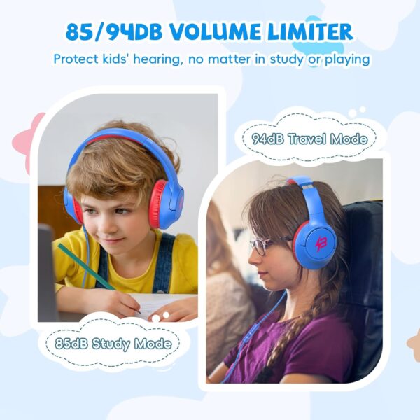 Kids Headphones with Cord for School, 85/94dB Volume Limit, ...