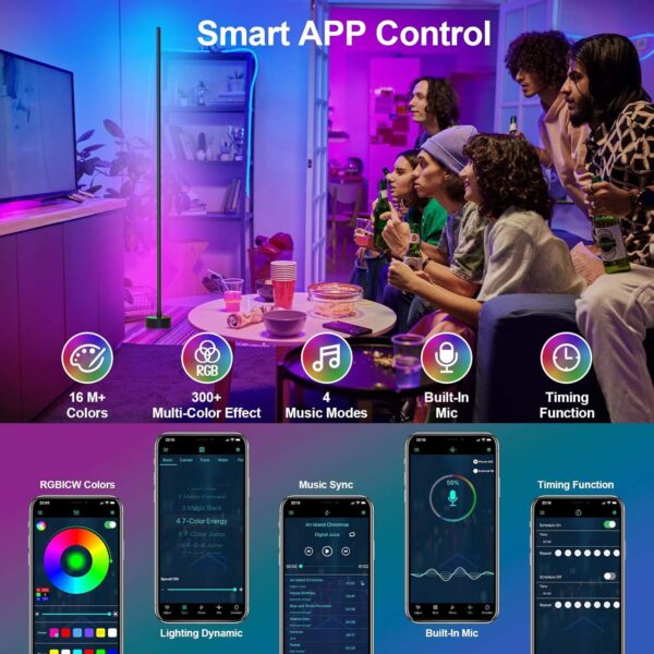 71IY0A1ILaL._AC_SL1500_.jpg Corner Floor Lamp - Smart RGB LED Corner Lamp with App and R...