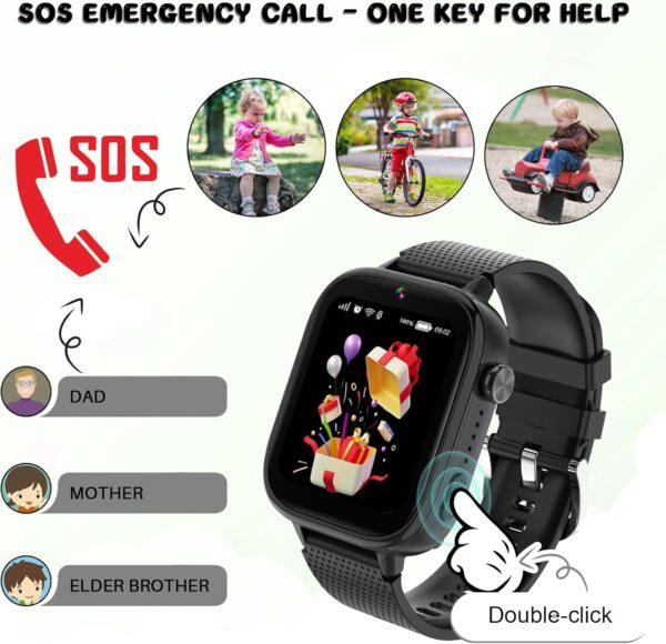 OKYUK 4G Smartwatch, Kids Watch for Kids with SIM Card, 47 E...