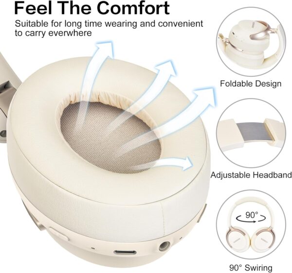 71K1mmJSwuL._AC_SL1500_.jpg RORSOU B8 Bluetooth Headphones Over Ear, 6 EQ Music Modes an...