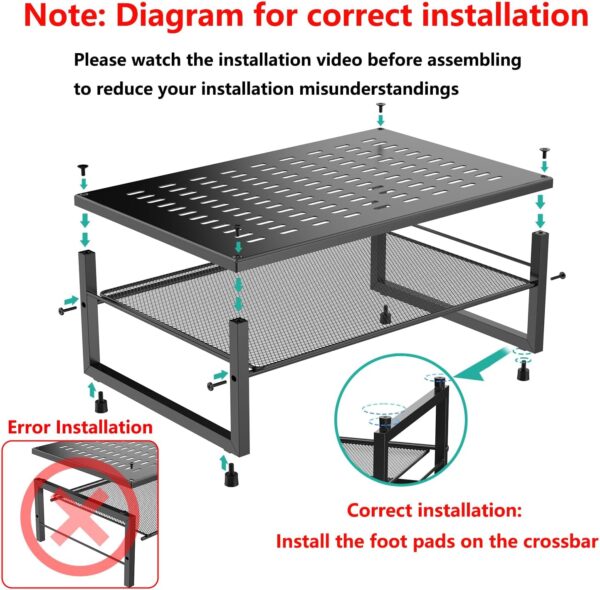 gianotter Desk Organizers and Accessories, 2-Tier Metal Moni...