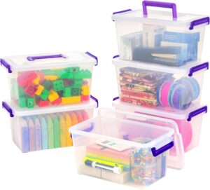 IRIS USA 5 Qt. Plastic Storage Bins with Lids, 6 IRIS USA 5 Qt. Plastic Storage Bins with Lids, 6 Pack, Craft...