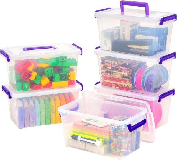 IRIS USA 5 Qt. Plastic Storage Bins with Lids, 6 Pack, Craft...