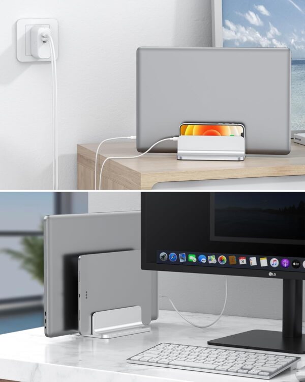 71LWZKFhgkL._AC_SL1500_.jpg OMOTON [Updated Dock Version Vertical Laptop Stand, Double D...