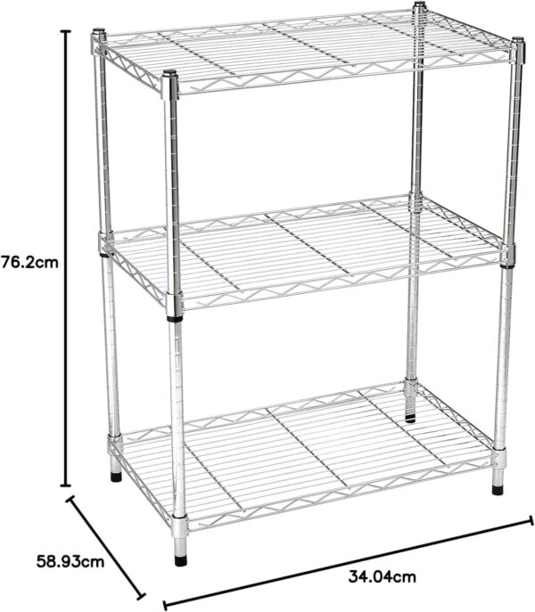 71M7BAxe13L._AC_SL1500_.jpg Amazon Basics 3-Shelf Adjustable Heavy Duty Steel Wire Rack ...