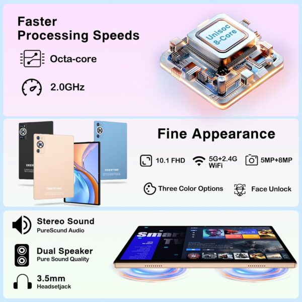 71N5zcL8ErL._AC_SL1500_.jpg Android 14 Tablet 10.1 Inch 8000mAh Battery Tablets with 22G...