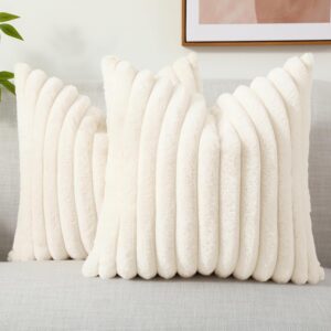 decorUhome Faux Fur Spring Throw Pillow Covers 18x18 Set of decorUhome Faux Fur Spring Throw Pillow Covers 18x18 Set of ...
