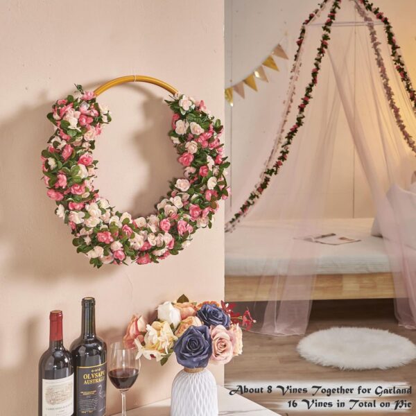 71ODg7dQf6L._AC_SL1500_.jpg 8 Pcs 66FT Flower Garland, Artificial Rose Vine Flowers with...