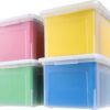 IRIS USA File Box, Plastic File Organizer with Lids for IRIS USA File Box, Plastic File Organizer with Lids for Lett...