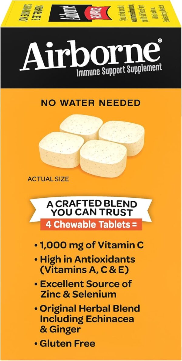71PJcfgcWL._AC_SL1500_.jpg Airborne 1000mg Vitamin C Chewable Tablets with Zinc, Immune...