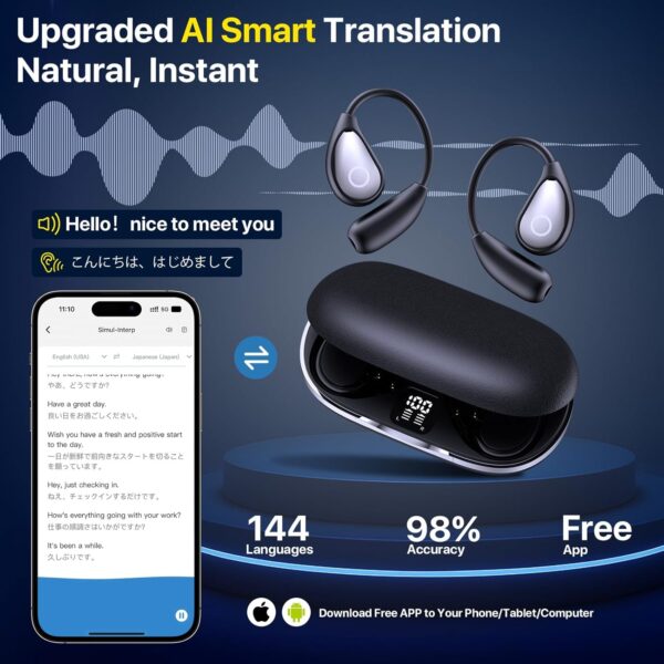 71QBrAn5QkL._AC_SL1500_.jpg AI Translation Earbuds Real Time, 144 Language Translator Ea...