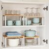 SONGMICS Cabinet Organizer Shelf, Set of 4 Kitchen Counter S...