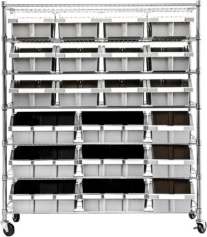 Seville Classics Heavy Duty NSF Bin Rack Solid Steel Wire Seville Classics Heavy Duty NSF Bin Rack Solid Steel Wire Sh...