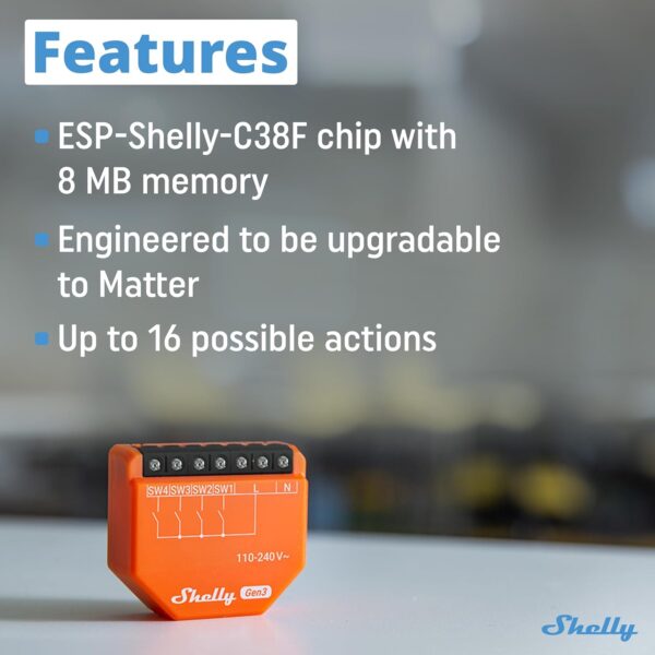 Shelly i4 Gen3 | WiFi Smart 4-digital inputs controller of S...