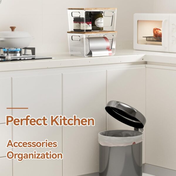 71S66VAEQqL._AC_SL1500_.jpg 2 Pack Trash Bag Holder with Bamboo Lid, Stackable Trashbag ...