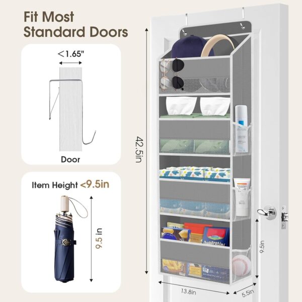 71S6Rko1aKL._AC_SL1500_.jpg 1 Pack Over The Door Organizer, Hanging Storage Organizer wi...