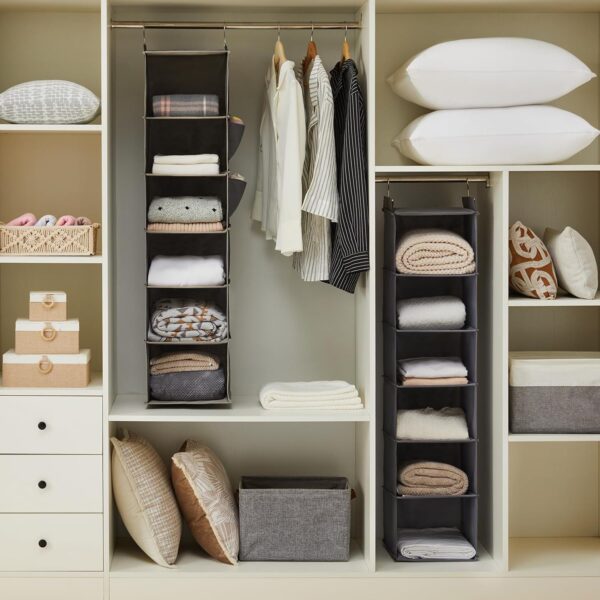 Hanging Closet Organizer and Storage, 6-Shelf Closet Hanging...