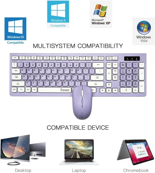 71V9aj8rDXL._AC_SL1500_.jpg Wireless Keyboard and Mouse Combo, Full-Sized Wireless Keybo...