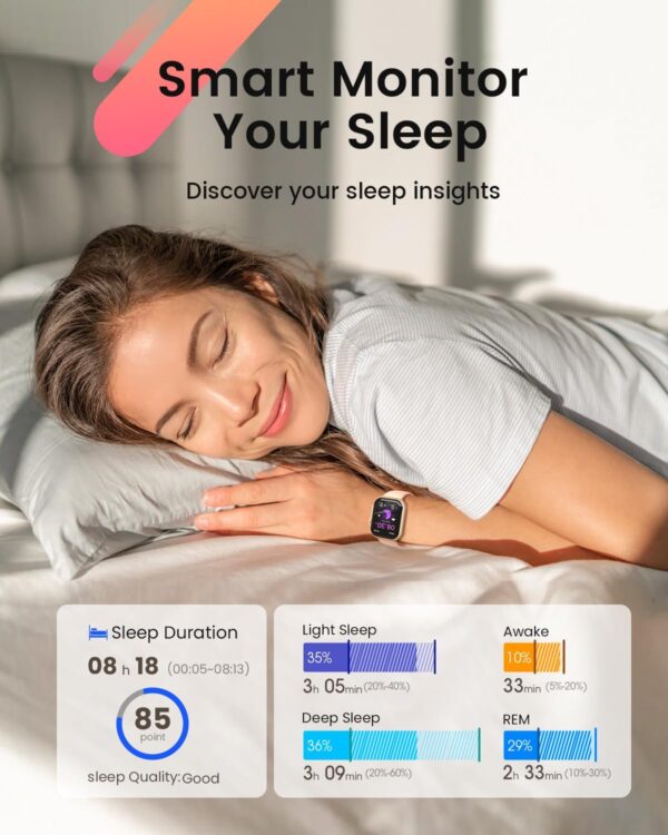 Smart Watches for Men Women: Smart Watch with 1000mAh 100 Da...