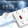 Power Strip with USB,Surge Protector Flat Plug with 8 Widely...