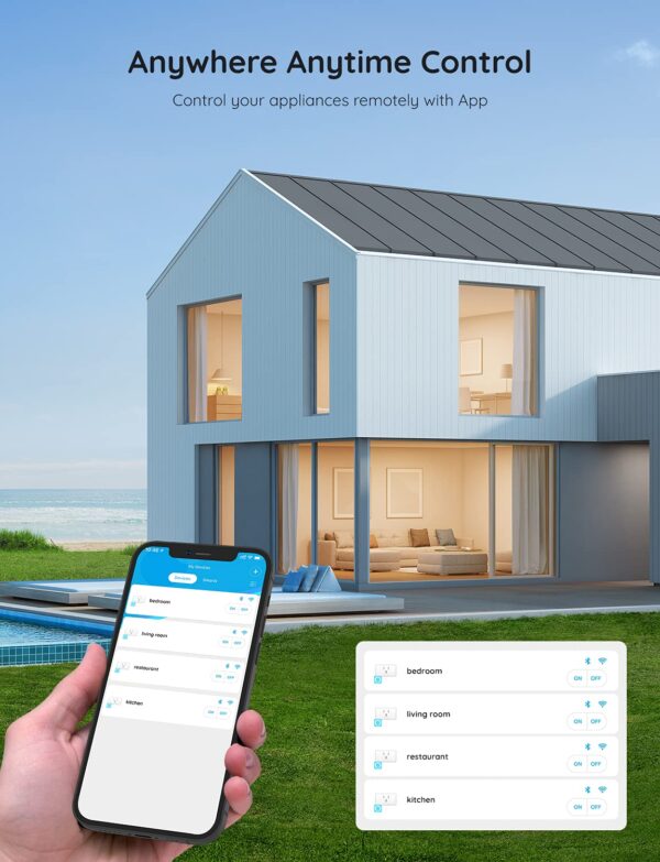 71VlYUnWbJL._SL1500_.jpg Govee Smart Plug 15A, WiFi Bluetooth Outlets 4 Pack Work wit...