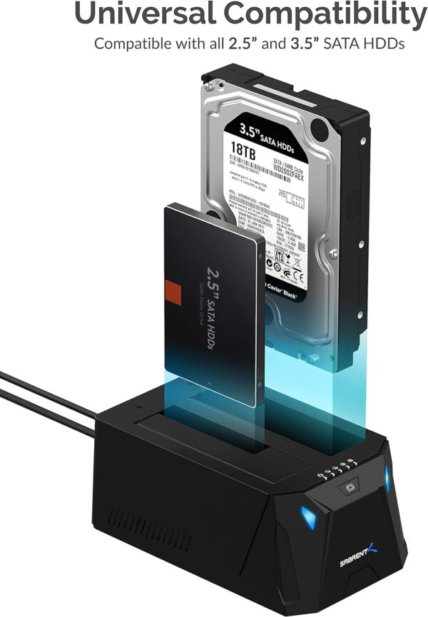 71WHzhUhHGS._AC_SL1500_.jpg SABRENT USB Type C SATA 2.5” & 3.5” Dual Bay Hard Drive Dock...