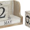 71ZcVy4IjcL._AC_SL1500_.jpg Wooden Perpetual Block Calendar for Desk, Wood Month Date Di...