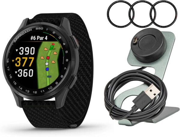Garmin Approach S50 GPS AMOLED Golf Smartwatch (Slate Alumin... Garmin Approach S50 GPS AMOLED Golf Smartwatch (Slate Alumin...