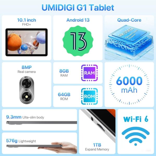 71bMI9l2HNL._AC_SL1500_.jpg UMIDIGI Tablet G1 Tab 2025, 8(4+4) GB+64GB 1TB Expand, 5G/2....