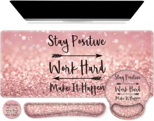 iCasso Mouse Pad,Large Pink Desk Mat, 4in1 XXL Mousepad + iCasso Mouse Pad,Large Pink Desk Mat, 4in1 XXL Mousepad + Ke...