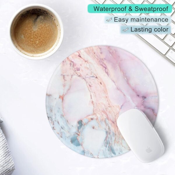 71d3ujupcpL._AC_SL1500_.jpg ITNRSIIET Marble Round Mouse Pad Pink Marble Customized Prem...