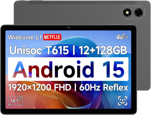 [2025 New Android 15] 10.1 inch Tablet, FHD IPS 1920x1200 an...