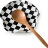 Spoon Rest for Stove Top, 5.3in Checkered Spoon Holder Utens...