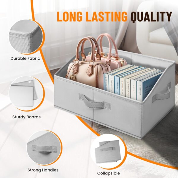 71eL1hroFaL._AC_SL1500_.jpg Criusia 4 Pack Large Closet Shelf Organizer Bins with Handle...