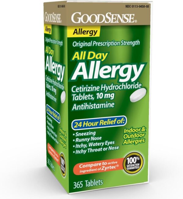 GoodSense All Day Allergy, Cetirizine Hydrochloride Tablets,... GoodSense All Day Allergy, Cetirizine Hydrochloride Tablets,...