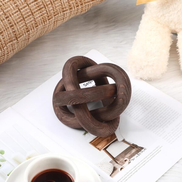 71ecsEV0cL._AC_SL1500_.jpg Yalikop 3 Link Wood Knot Decor - Hand Carved Coffee Table De...