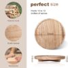 Round Decorative Tray Wood Bathroom Counter Organizer Farmho...