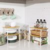 SONGMICS Cabinet Organizer Shelf, Set of 4 Kitchen Counter S...
