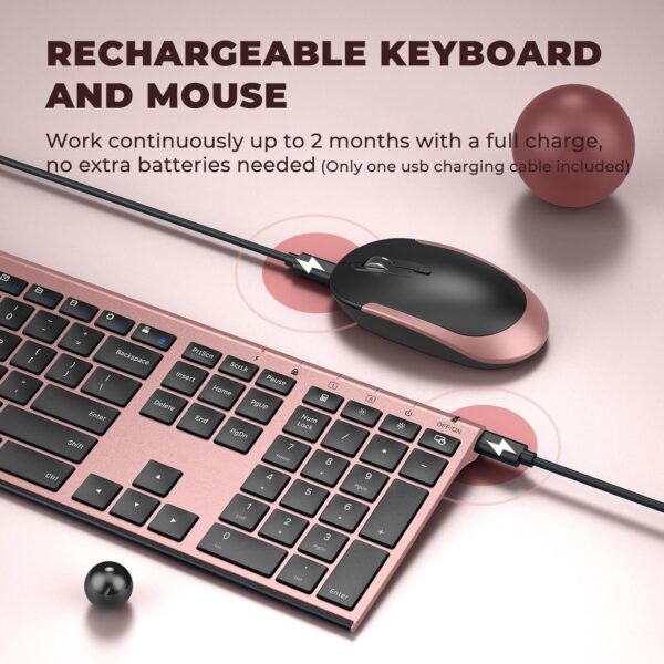 71fTU4NkcPL._AC_SL1500_.jpg Wireless Keyboard and Mouse, Vssoplor 2.4GHz Rechargeable Co...